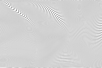 Fototapeta premium Abstract Wavy Lines Pattern with Monochrome Distorted Stripes