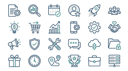 Fototapeta premium Business and Technology Icon Set