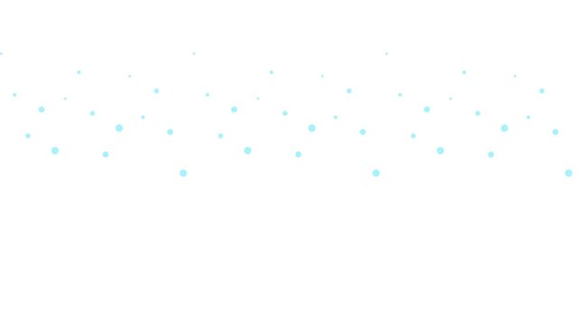 Minimalist light blue dots falling on a white background