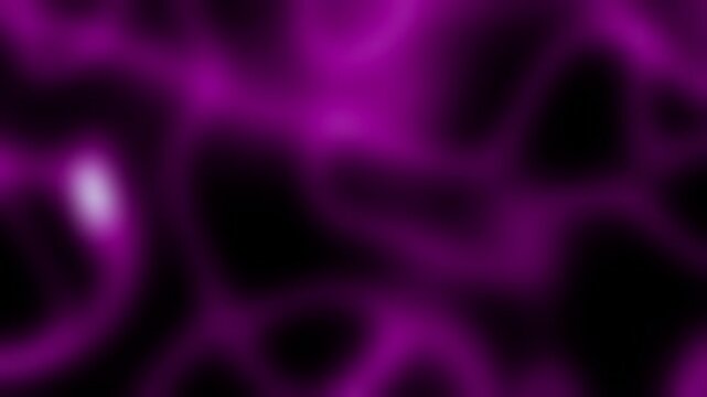 Vibrant purple hues swirl across dark, abstract background. Soft glowing shapes pulse with mesmerizing energy