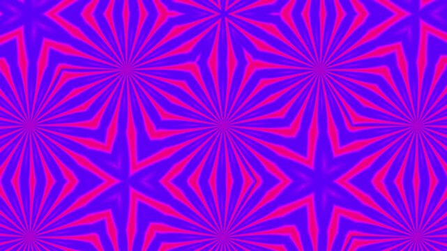 A vibrant blue background featuring radial starburst patterns and geometric lines