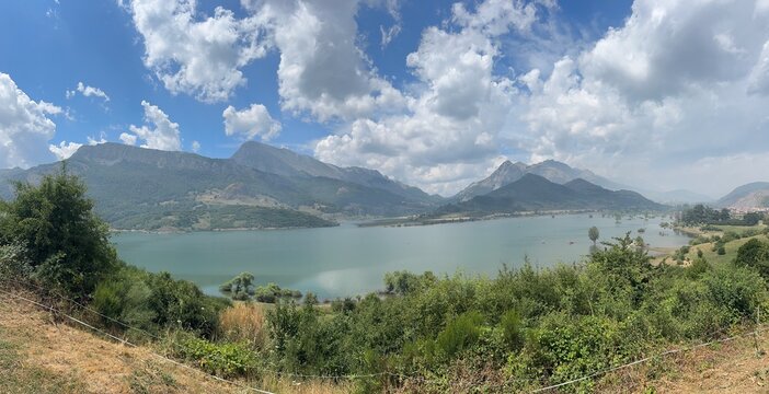 lake and mountains