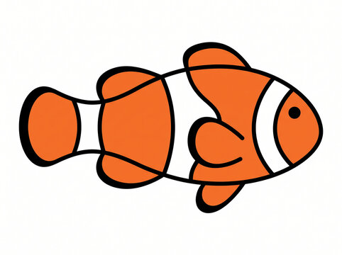 clown fish cartoon on a white background