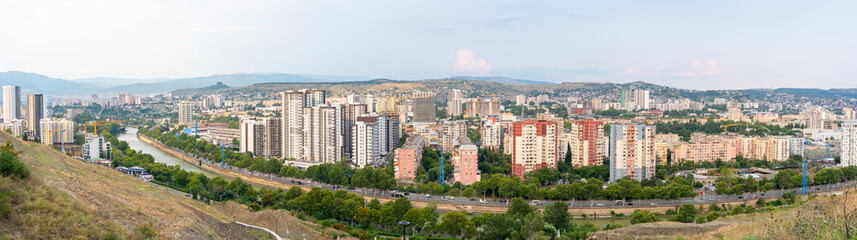 Fototapeta premium View of Tbilisi, modern residential buildings