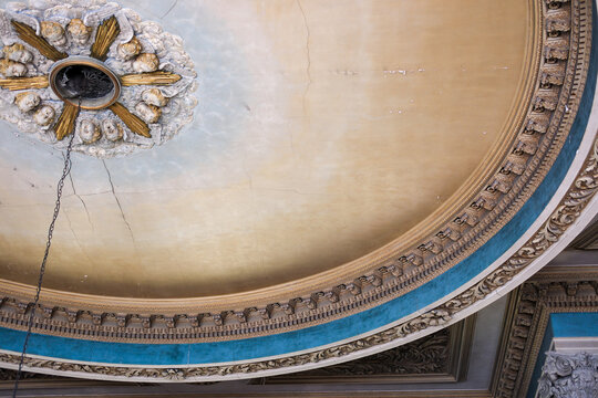 A detail from the ceiling of Saint Anne's church, Limehouse, England. 