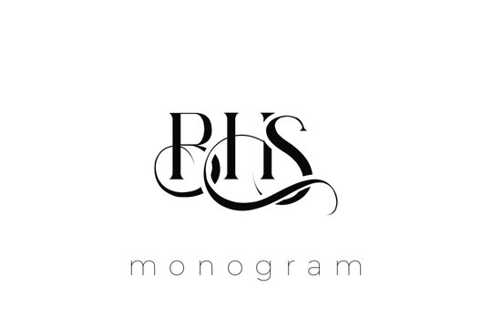 BHS Elegant Monogram Logo Design With Decorative Lettering