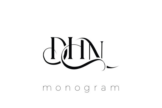 DHN Elegant Monogram Logo Design With Decorative Lettering