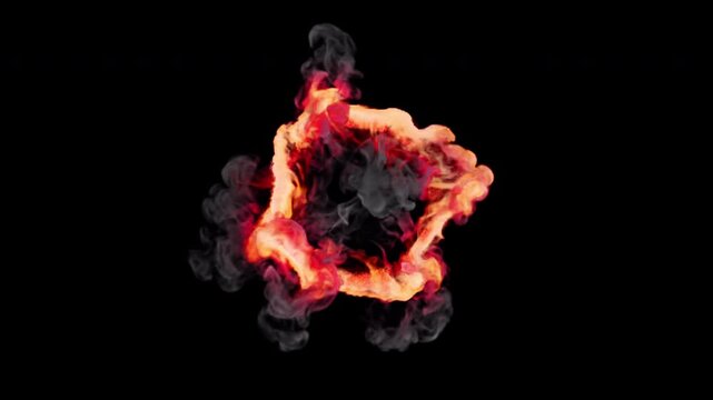 Red Circular Fire Ring Explosion MOV With Alpha Channel On Transparent Background VFX Animation