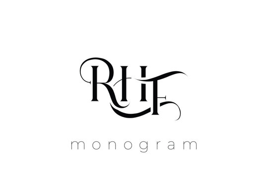 RHF Elegant Monogram Logo Design With Decorative Lettering