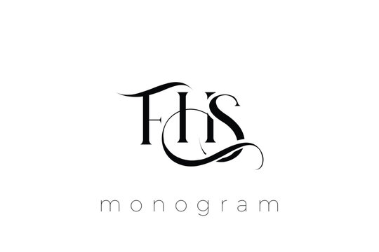 FHS Elegant Monogram Logo Design With Decorative Lettering