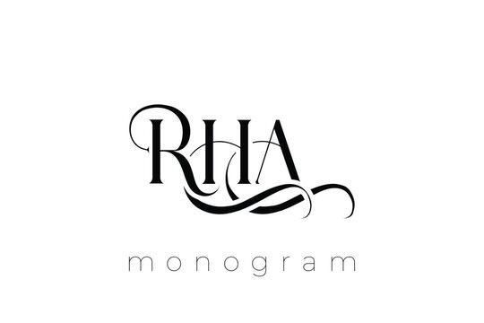 RHA Elegant Monogram Logo Design With Decorative Lettering