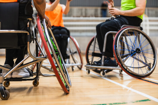 Wheelchair basketball players competing in a dynamic game
