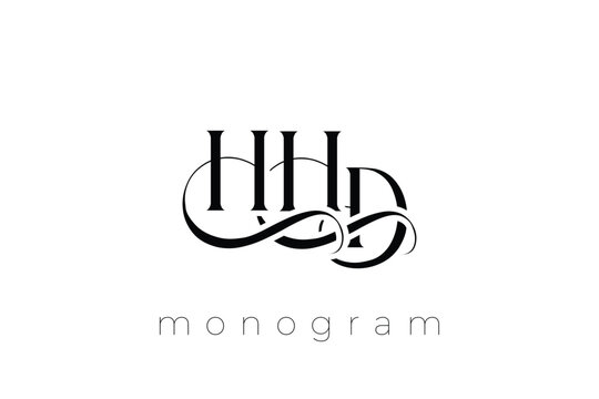 HHD Elegant Monogram Logo Design With Decorative Lettering