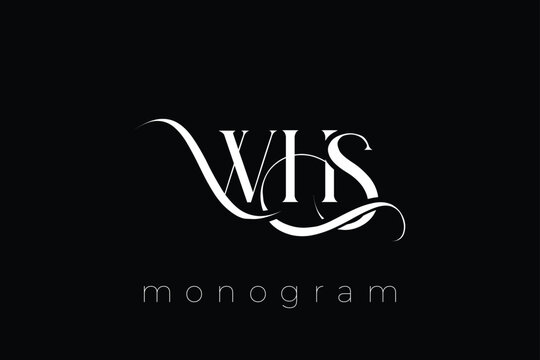 WHS Elegant Monogram Logo Design With Decorative Lettering