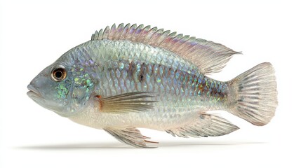 Fototapeta premium Studio close-up of Nile tilapia showing scales and fins