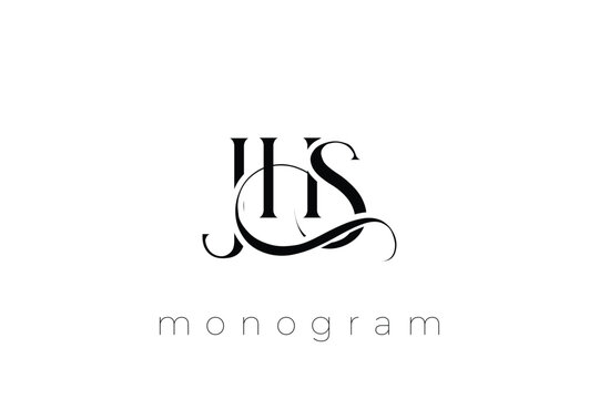 JHS Elegant Monogram Logo Design With Decorative Lettering