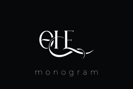 OHE Elegant Monogram Logo Design With Decorative Lettering