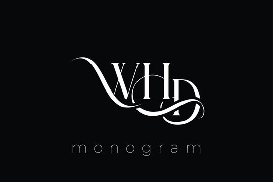 WHD Elegant Monogram Logo Design With Decorative Lettering