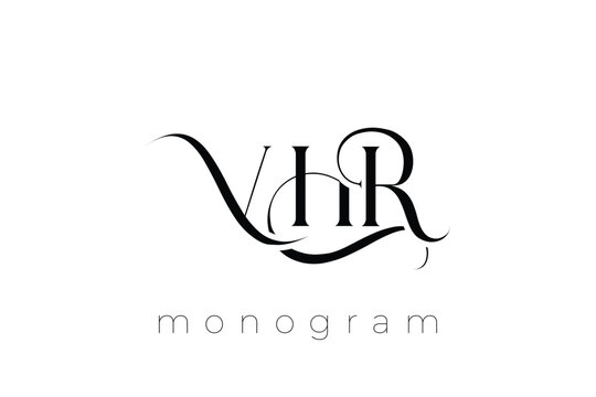 VHR Elegant Monogram Logo Design With Decorative Lettering
