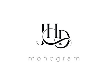 Fototapeta premium JHD Elegant Monogram Logo Design With Decorative Lettering