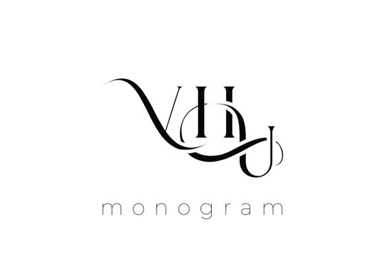 VHU Elegant Monogram Logo Design With Decorative Lettering