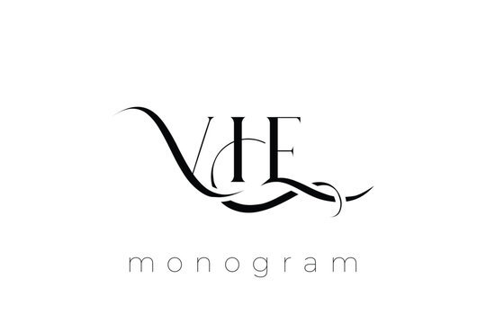 VHE Elegant Monogram Logo Design With Decorative Lettering