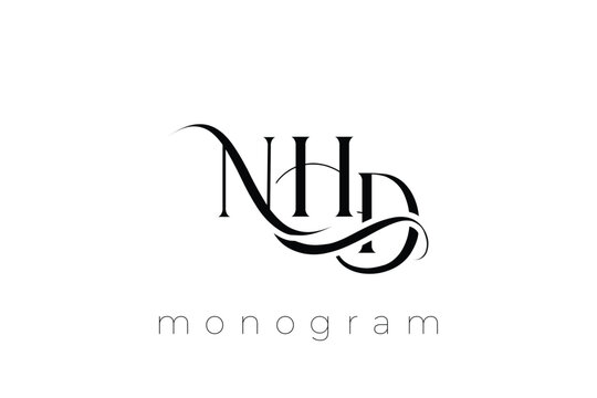 NHD Elegant Monogram Logo Design With Decorative Lettering