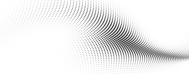 Fototapeta premium Abstract black square distortion wave background, dynamic geometric pixel flow pattern, modern vector illustration
