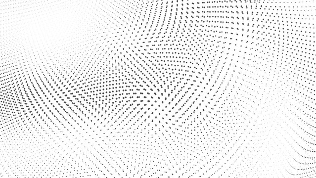 Abstract black radial dot pattern background, geometric circular particle texture, modern vector illustration