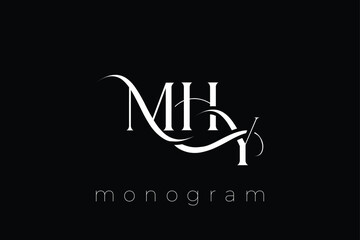 Fototapeta premium MHY Elegant Monogram Logo Design With Decorative Lettering