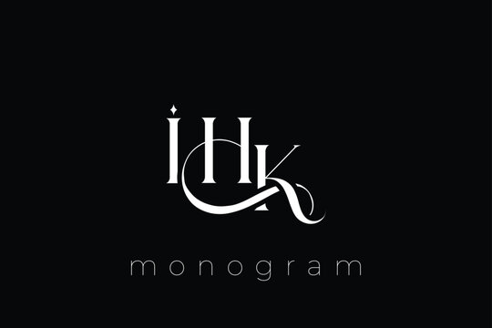 IHK Elegant Monogram Logo Design With Decorative Lettering