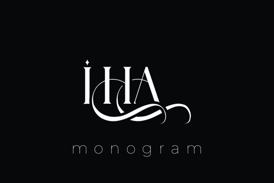 IHA Elegant Monogram Logo Design With Decorative Lettering