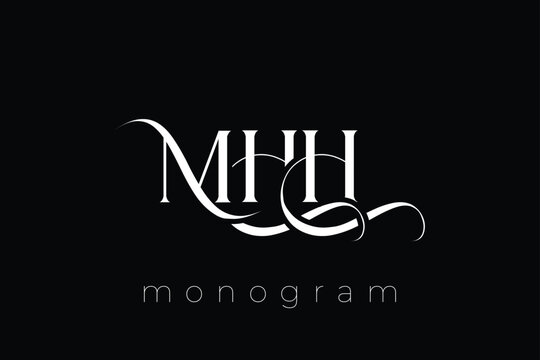 MHH Elegant Monogram Logo Design With Decorative Lettering