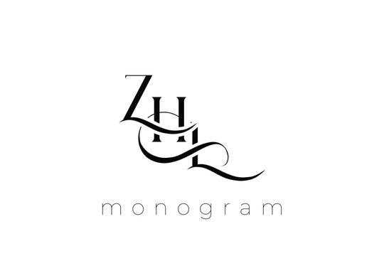 ZHL Elegant Monogram Logo Design With Decorative Lettering