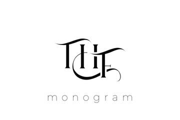 Fototapeta premium THF Elegant Monogram Logo Design With Decorative Lettering