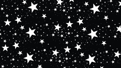 White stars scattered across a black background © yaqoob