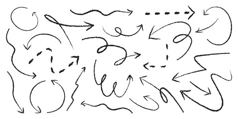 Obraz premium PNG Creative hand-drawn arrows collection on transparent background