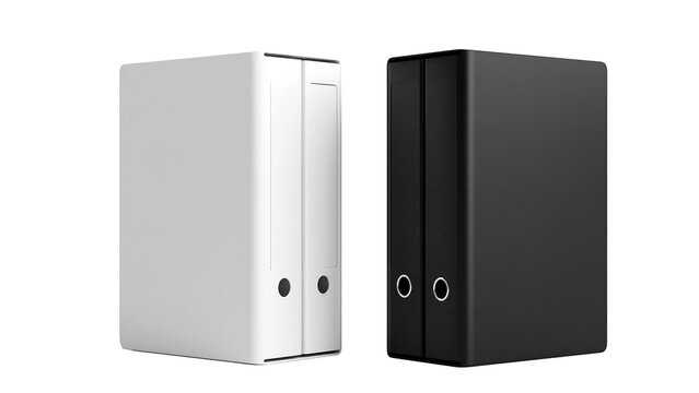 Two office binders ring binders on transparent background