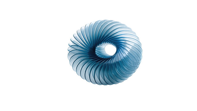 Blue spiral ring shape on transparent background