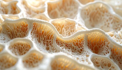 Macro Texture of Intricate Mushroom Gills and Fungal Lamellae Structure