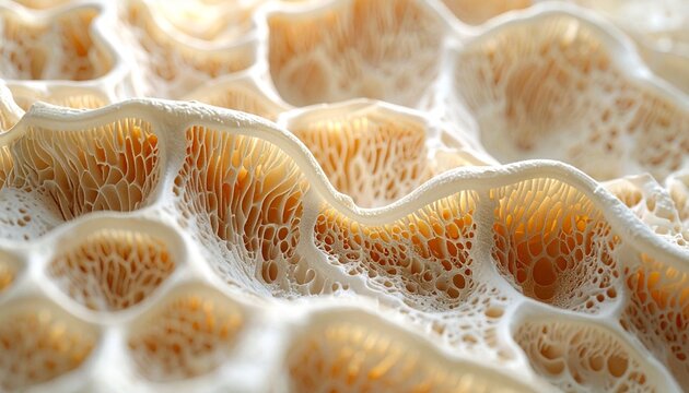 Macro Texture of Intricate Mushroom Gills and Fungal Lamellae Structure