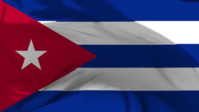 Cuba Flag Waving in Slow Motion Loop Animation