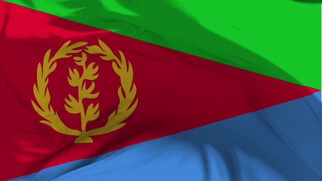 Eritrea Flag Waving in Slow Motion Loop Animation