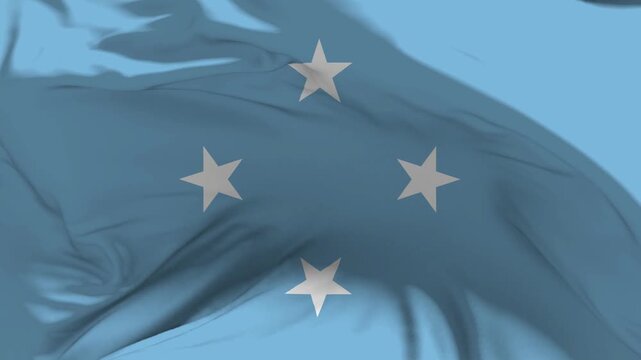 Federated States of Micronesia Flag Waving in Slow Motion Loop Animation