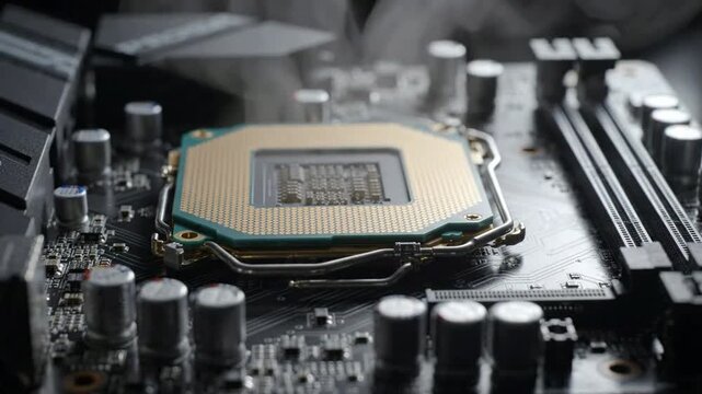 CPU Processor Overheating on Motherboard with Smoke