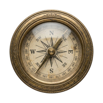 Vintage brass compass png antique compass png metallic compass png aged compass isolated transparent background image