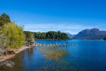 Fototapeta premium Landscape of Nahuel Huapi Lake from Isla Victoria (Victoria Island) - Neuquén, Argentina