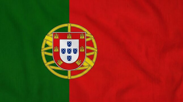 &ldquo;Majestic Portuguese flag with green and red fields, radiant coat of arms and armillary sphere, symbolizing heritage, exploration, unity, and timeless national pride of Portugal.&rdquo;