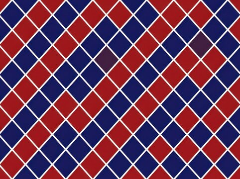 Seamless argyle pattern with red and blue diamond shapes