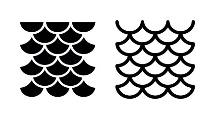 Fish scales pattern icon. Overlapping semi-circles, abstract texture for background or decoration. © liubomir118809